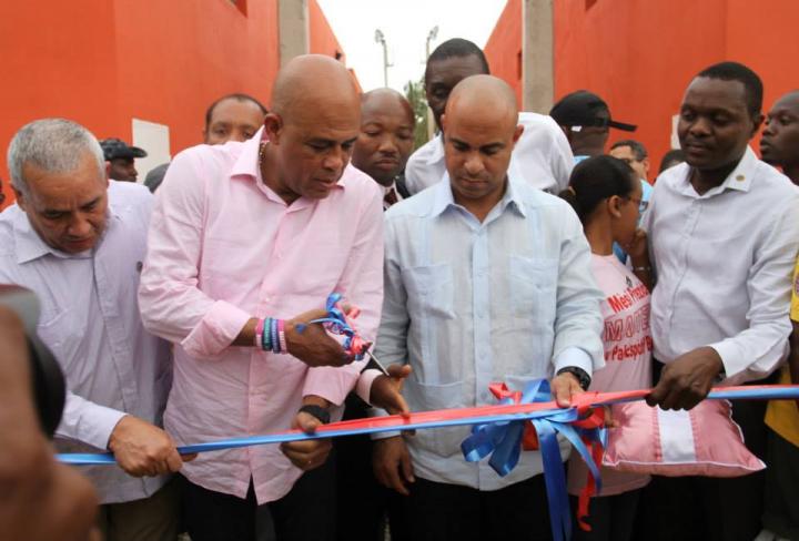 President Martelly, Prime Minister Lamothe and  the Ambassador of Venezuela to Port-au-Prince, Mr. Pedro Antonio Canino Gonzalez inaugurate the new Sports Complex of Jacmel